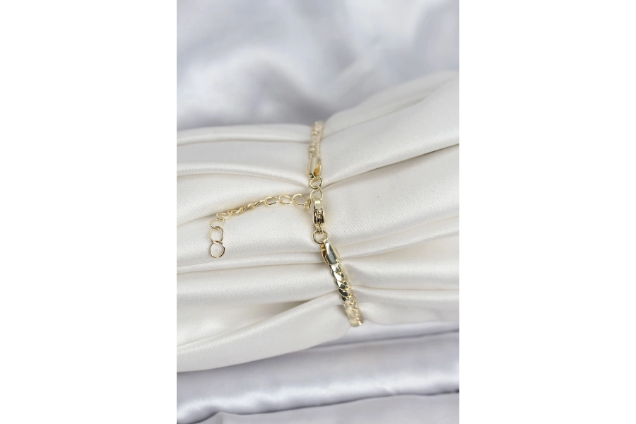 Shoecide Pirinç Gold Renk Zirkon Taşlı Kadın Bileklik