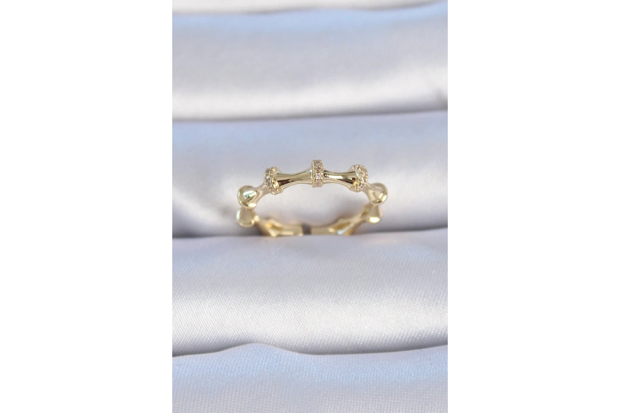 Shoecide Pirinç Gold Renk Zirkon Taşlı Kadın Yüzük