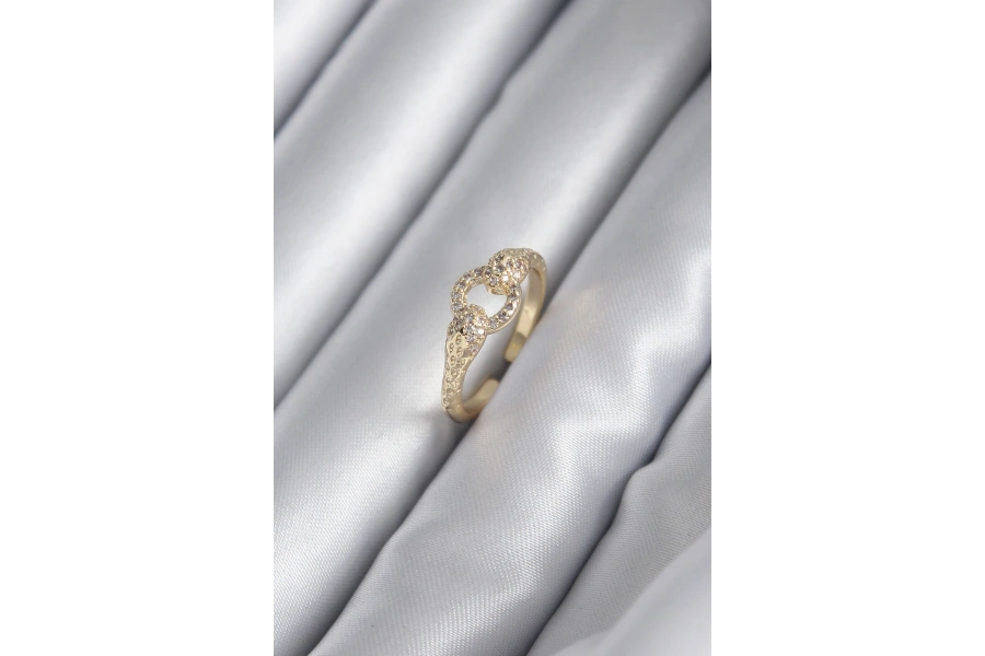 Shoecide Pirinç Gold Renk Zirkon Taşlı Yılan Model Kadın Yüzük