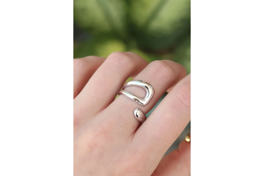 Shoecide Pirinç Gümüş Renk Ayarlanabilir Yüzük