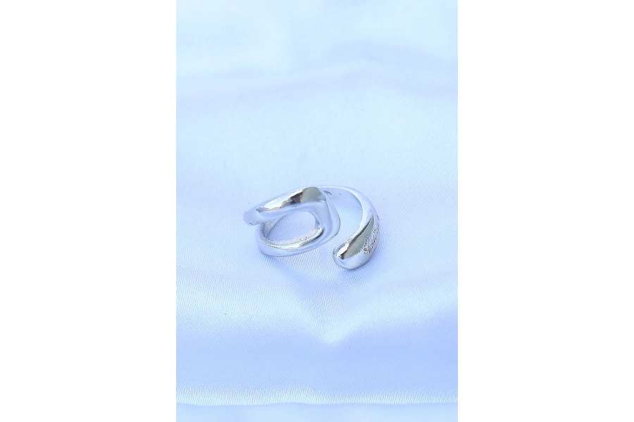 Shoecide Pirinç Gümüş Renk Ayarlanabilir Yüzük