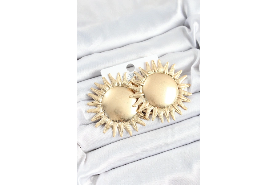 Shoecide Pirinç Güneş Model Gold Renk Kadın Küpe