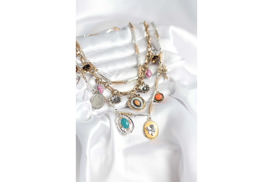 Shoecide Pirinç Otantik Kolye Seti