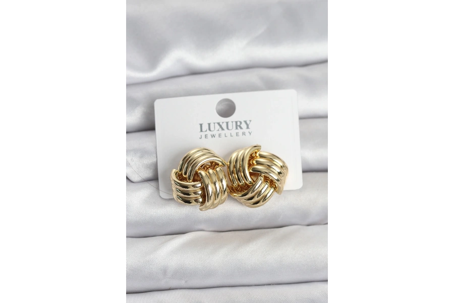 Shoecide Pirinç Sarmal Gold Renk Kadın Küpe