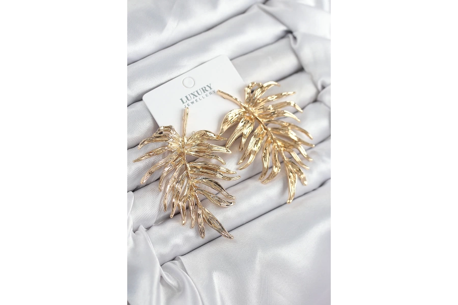 Shoecide Pirinç Yaprak Model Gold Renk Kadın Küpe