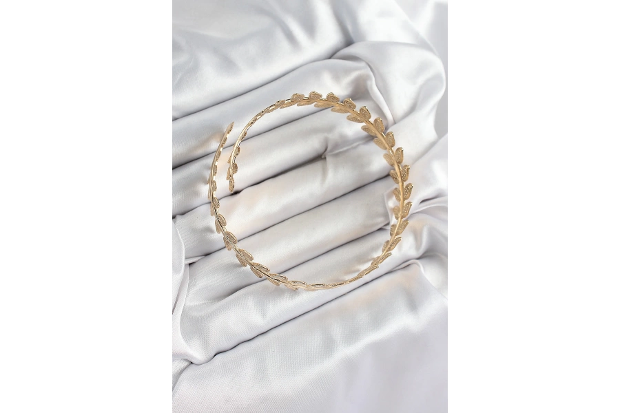 Shoecide Pirinç Yaprak Model Gold Renk Kadın Pazu Bileklik