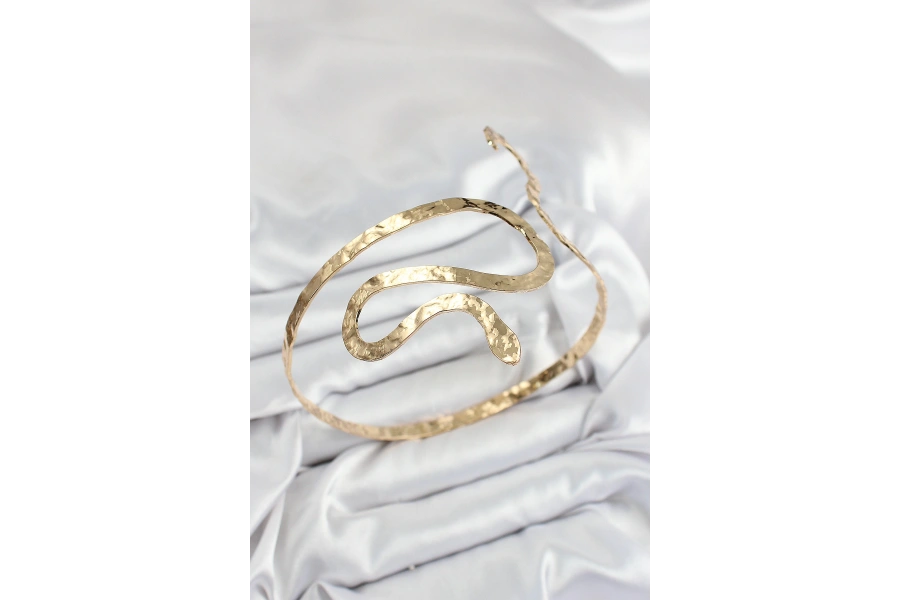 Shoecide Pirinç Yılan Model Gold Renk Kadın Pazu Bileklik