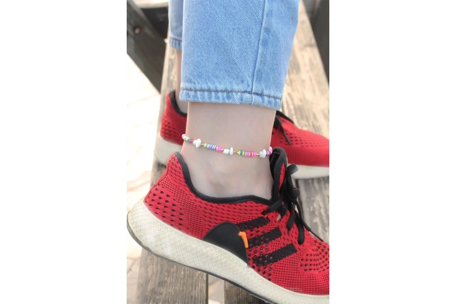 Shoecide Rengarenk Taş Tasarımlı Halhal