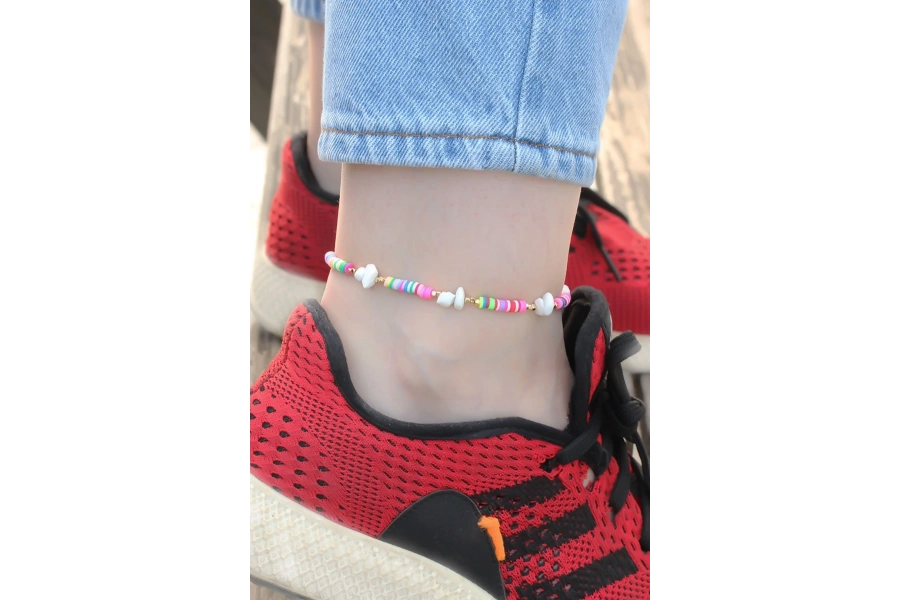 Shoecide Rengarenk Taş Tasarımlı Halhal