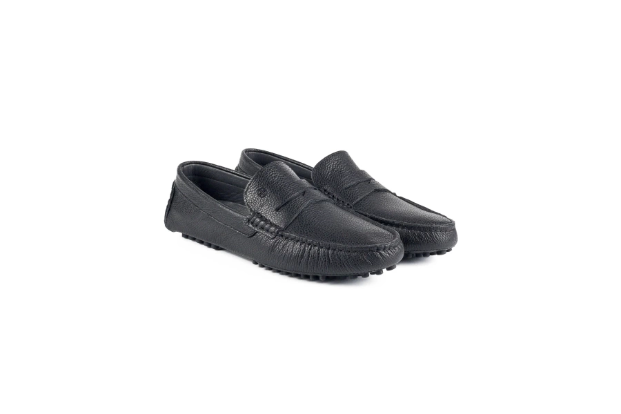 Shoecide Sardes Siyah Hakiki Deri Erkek Loafer Ayakkabı