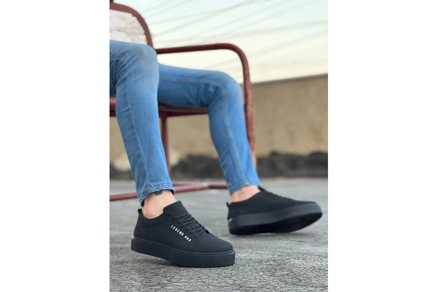 Shoecide Sb0104 Bağcıklı  Nubuk Siyah Spor Klasik Erkek Ayakkabı