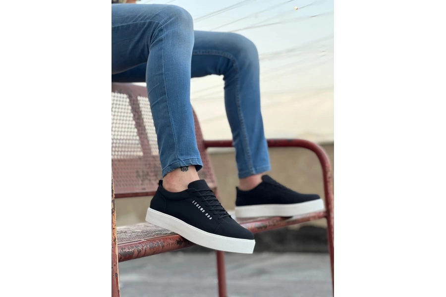 Shoecide Sb0104 Bağcıklı  Nubuk Spor Klasik Siyah Erkek Ayakkabı