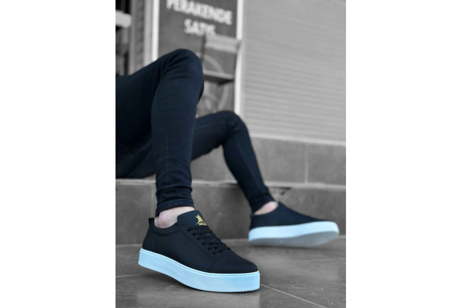 Shoecide Sb0104 Bağcıklı Siyah Cilt  Spor Klasik Erkek Ayakkabı