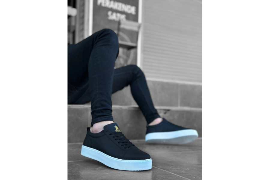 Shoecide Sb0104 Bağcıklı Siyah Cilt  Spor Klasik Erkek Ayakkabı