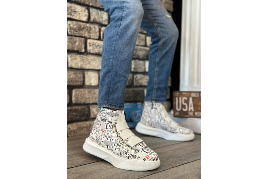 Shoecide Sb0142 Bantlı Erkek Yüksek Taban Rakamlı Spor Bot