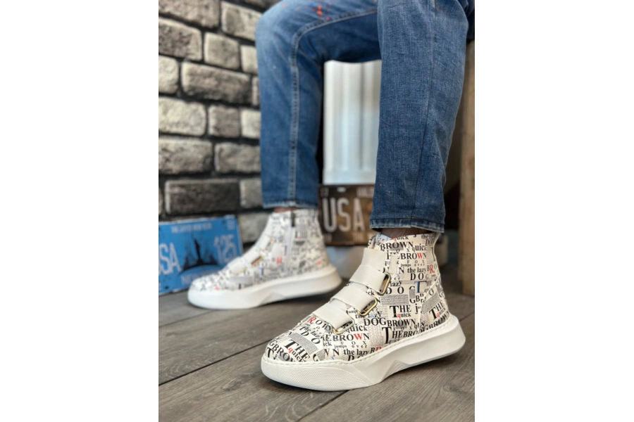 Shoecide Sb0142 Bantlı Erkek Yüksek Taban Rakamlı Spor Bot