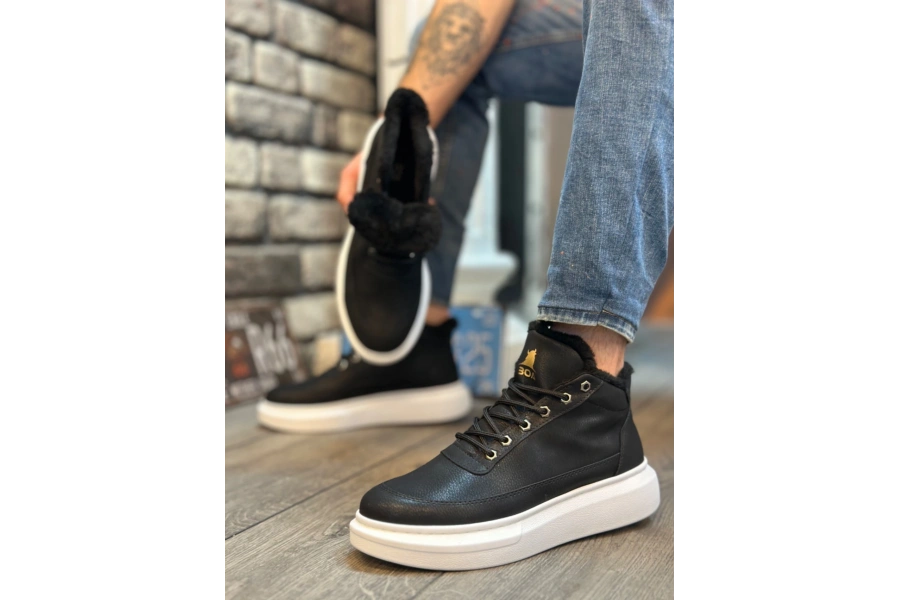Shoecide Sb0151 İçi Kürklü Bağcıklı Erkek Tarz Spor Bot