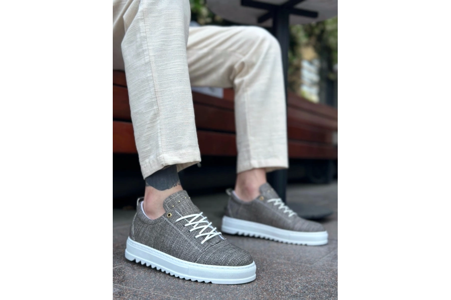 Shoecide Sb0152 Bağcıklı Yüksek Taban Kahve Kırçıllı Erkek Ayakkabı