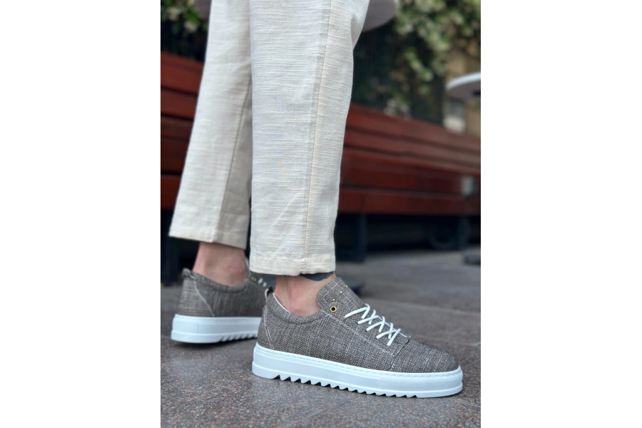 Shoecide Sb0152 Bağcıklı Yüksek Taban Kahve Kırçıllı Erkek Ayakkabı