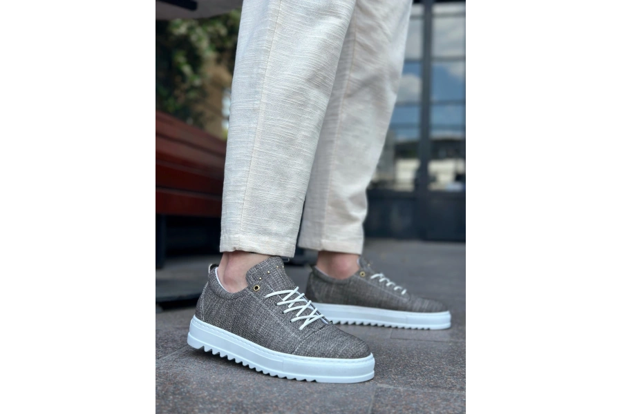 Shoecide Sb0152 Bağcıklı Yüksek Taban Kahve Kırçıllı Erkek Ayakkabı