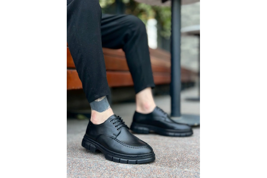 Shoecide Sb0237 Bağcıklı Klasik Yüksek Taban Casual Erkek Ayakkabı