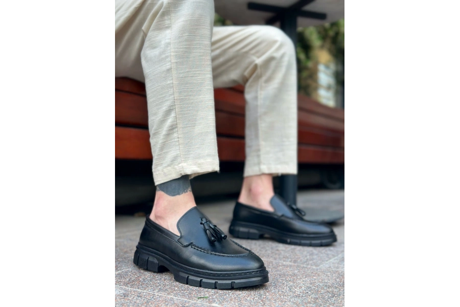 Shoecide Sb0240 Püsküllü Cilt Klasik Yüksek Taban Casual Erkek Ayakkabı