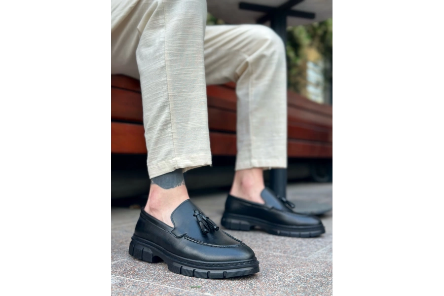 Shoecide Sb0240 Püsküllü Cilt Klasik Yüksek Taban Casual Erkek Ayakkabı