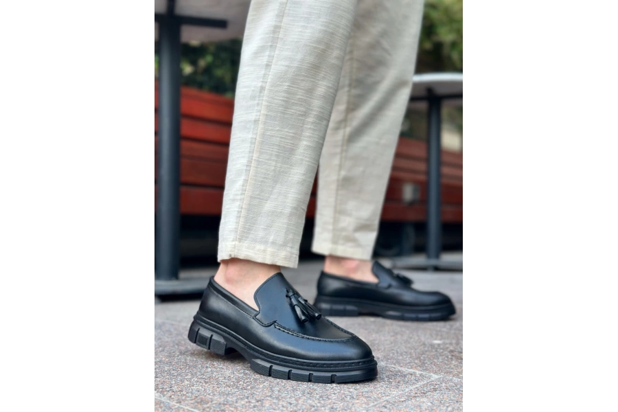 Shoecide Sb0240 Püsküllü Cilt Klasik Yüksek Taban Casual Erkek Ayakkabı