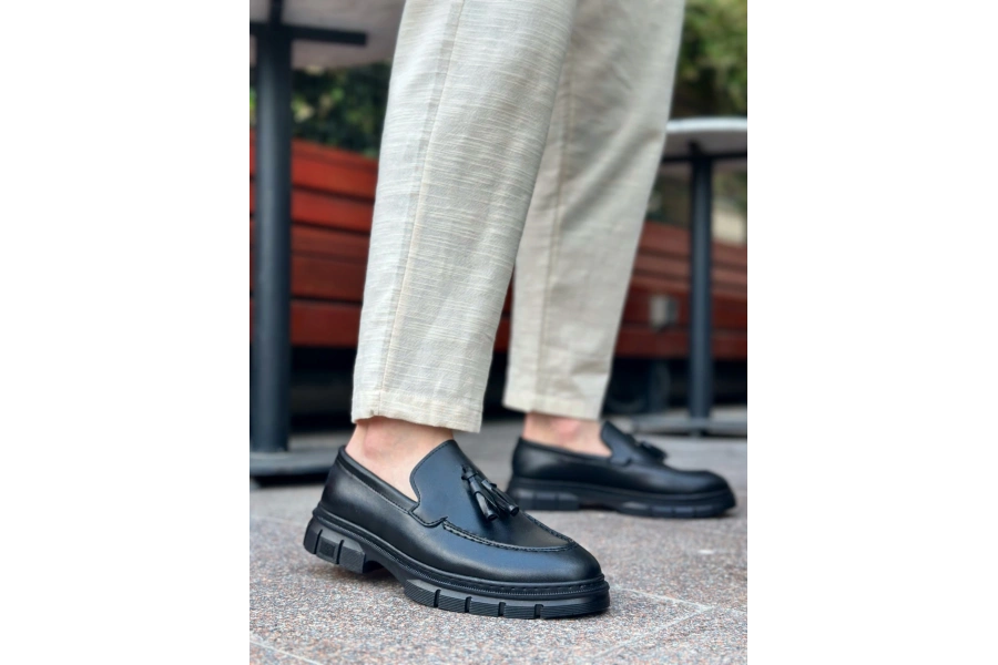 Shoecide Sb0240 Püsküllü Cilt Klasik Yüksek Taban Casual Erkek Ayakkabı