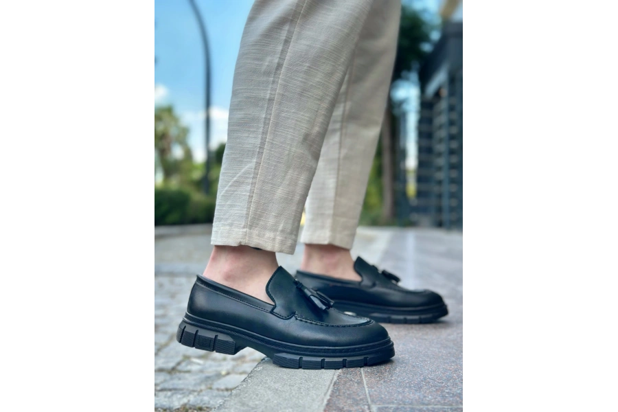 Shoecide Sb0240 Püsküllü Cilt Klasik Yüksek Taban Casual Erkek Ayakkabı