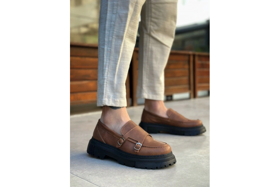 Shoecide Sb0242 Tokalı Klasik Yüksek Siyah Taban Taba Erkek Ayakkabı