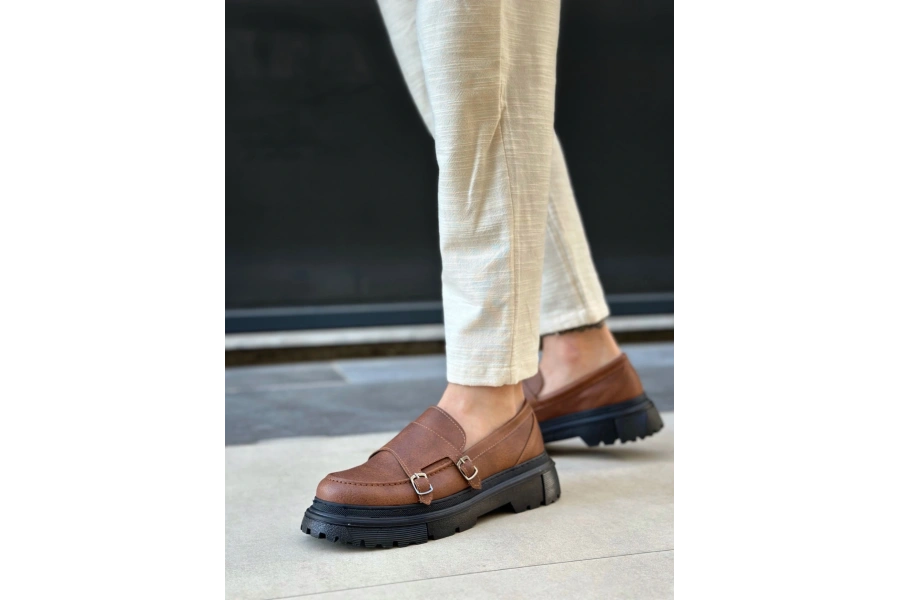 Shoecide Sb0242 Tokalı Klasik Yüksek Siyah Taban Taba Erkek Ayakkabı