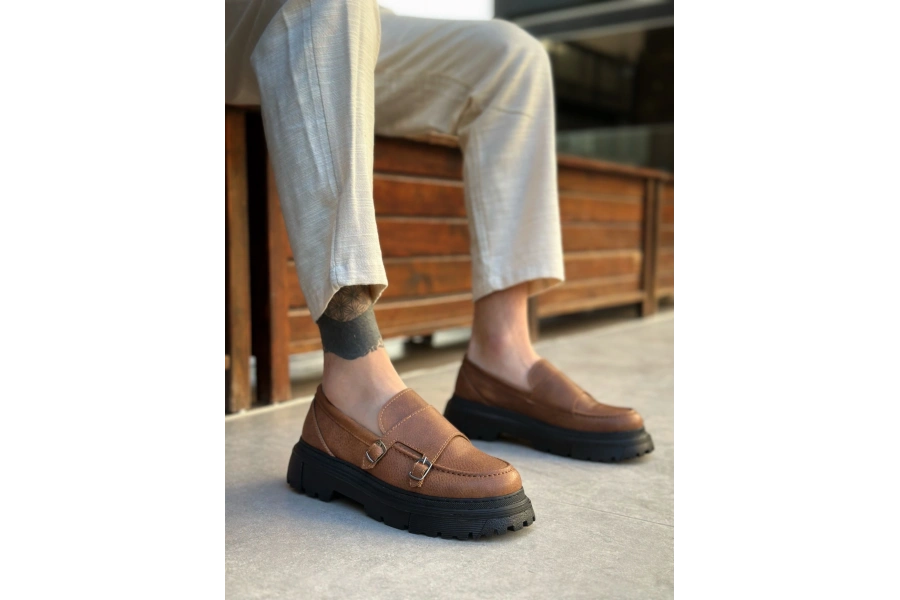 Shoecide Sb0242 Tokalı Klasik Yüksek Siyah Taban Taba Erkek Ayakkabı