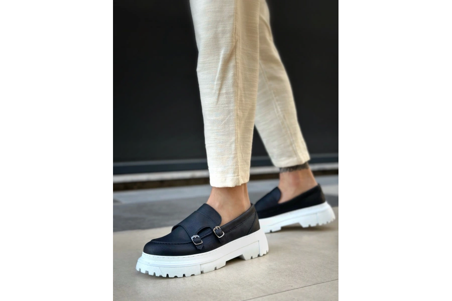 Shoecide Sb0242 Tokalı Klasik Yüksek Taban Siyah Erkek Ayakkabı