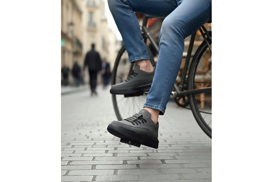 Shoecide Sb0332 Merdiven Desen Bağcıklı Erkek Yüksek Taban Füme Cilt Spor Ayakkabı