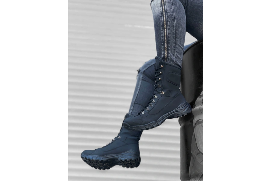Shoecide Sb0605 Bağcıklı Siyah Nubuk Askeri Postal Bot