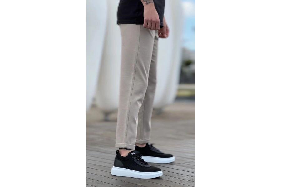 Shoecide Sb0812 Özel Örme Triko Tarz Siyah Renk Spor Ayakkabı