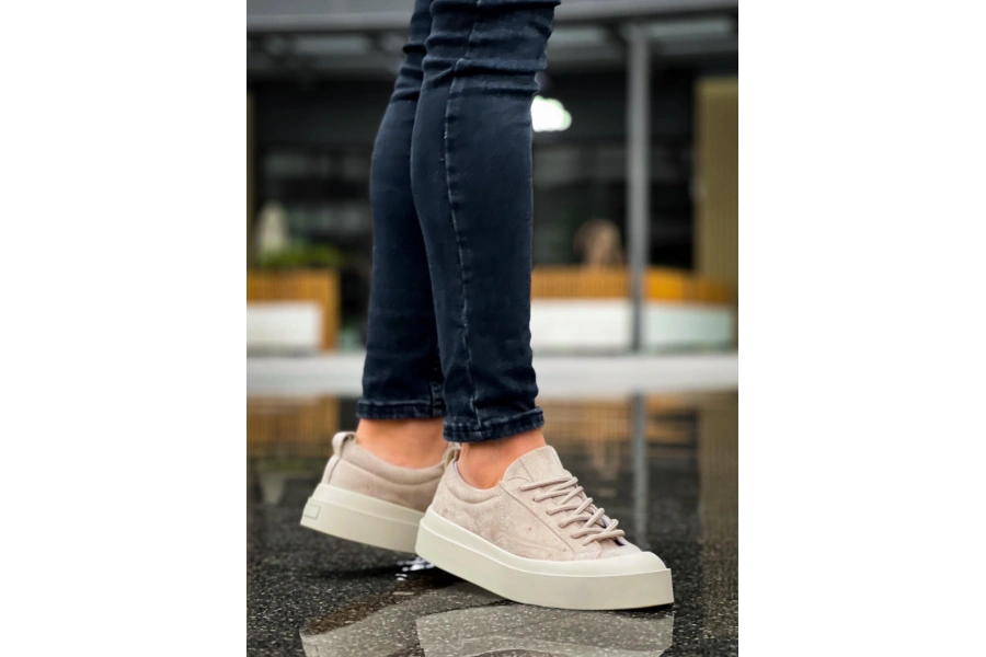 Shoecide Sb500 Boa Özel Termo Taban Krem Casual Erkek Ayakkabı