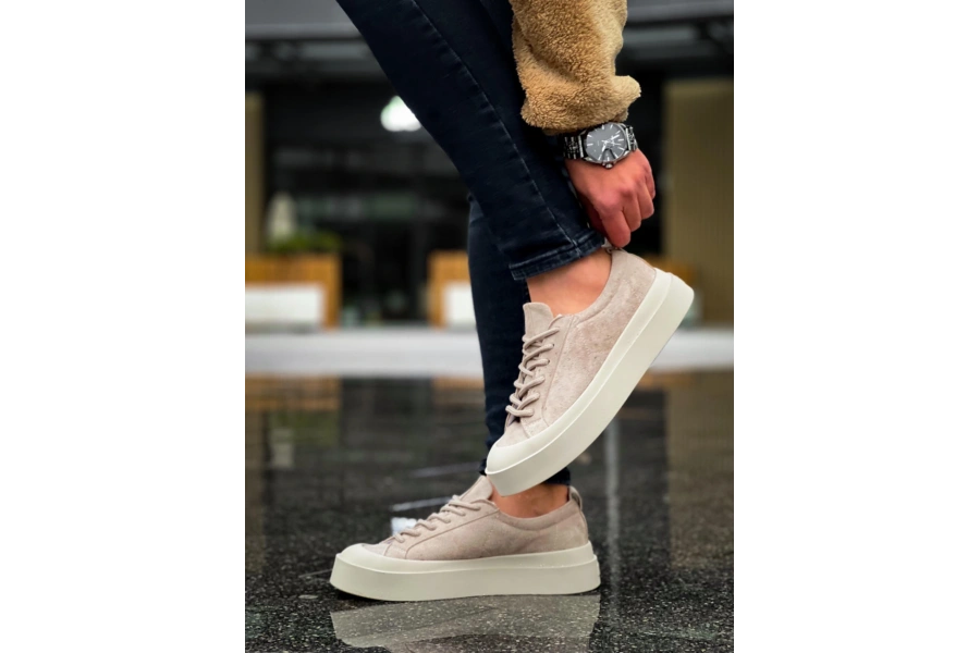 Shoecide Sb500 Boa Özel Termo Taban Krem Casual Erkek Ayakkabı