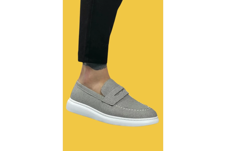 Shoecide Sbo0355 Bağcıksız Keten Füme Klasik Corcik Erkek Ayakkabı