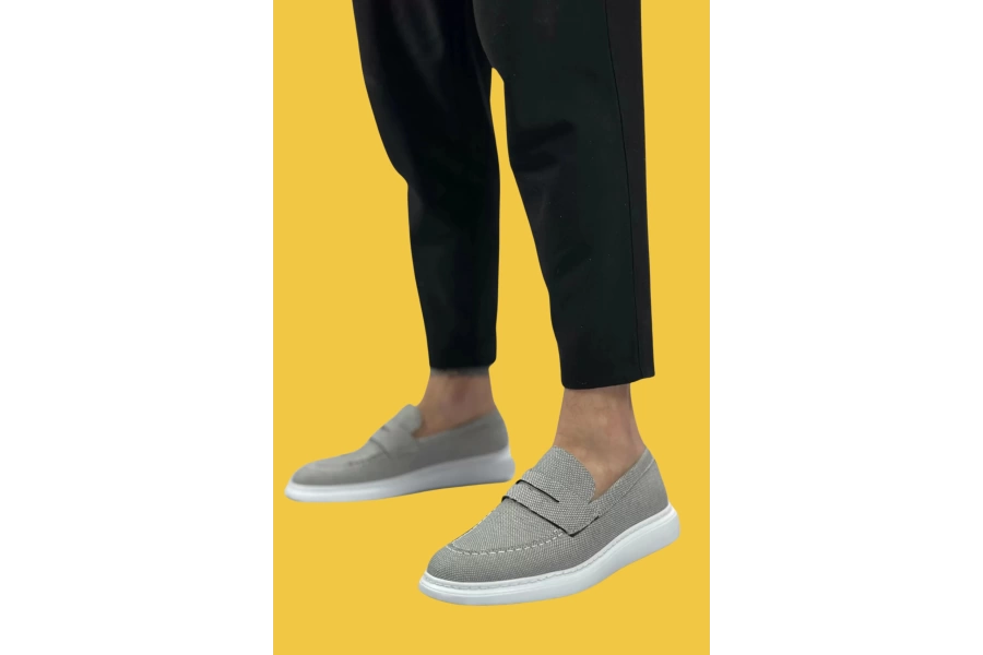 Shoecide Sbo0355 Bağcıksız Keten Füme Klasik Corcik Erkek Ayakkabı