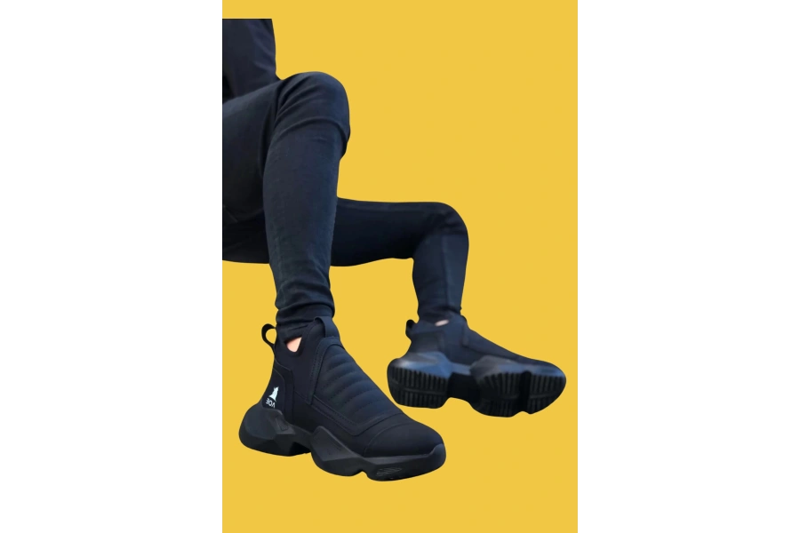 Shoecide Sbo0401 Bağcıksız Rahat Yüksek Taban Erkek Yarım Bilek Spor Bot