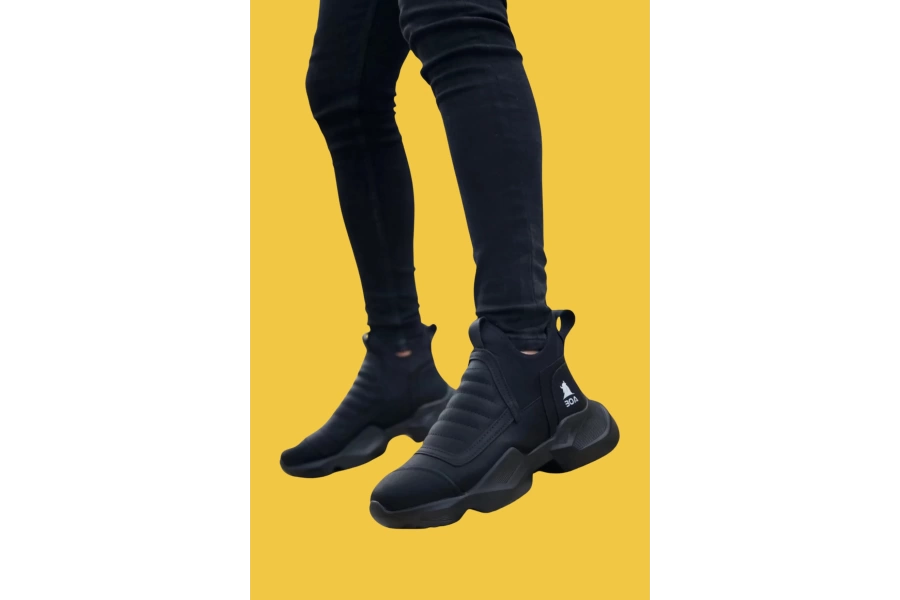 Shoecide Sbo0401 Bağcıksız Rahat Yüksek Taban Erkek Yarım Bilek Spor Bot