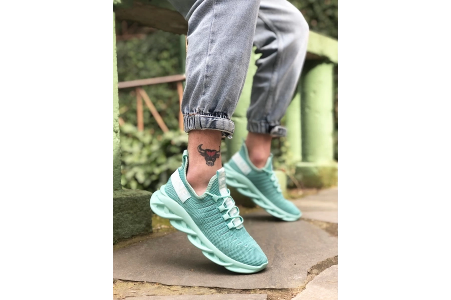 Shoecide Sbo0602 Phantom Yüksek Taban Tarz Sneakers Mint Yeşil Erkek Spor Ayakkabısı