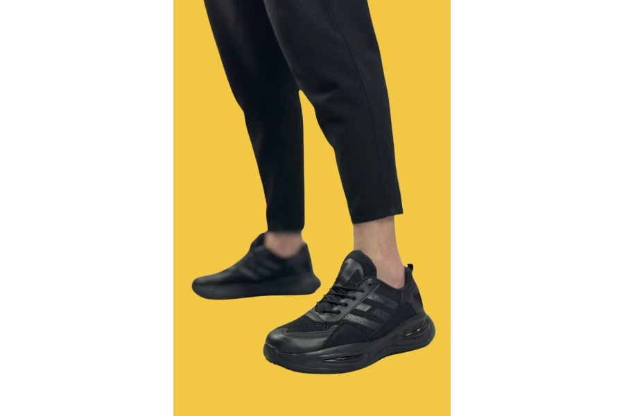 Shoecide Sbo0650 Tarz Sneakers Yüksek Taban Siyah Erkek Spor Ayakkabısı