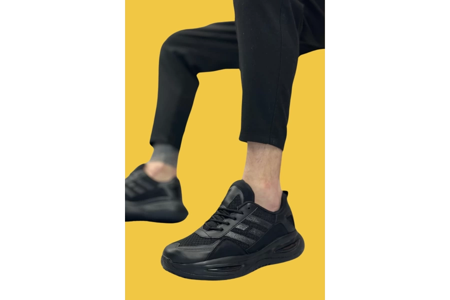 Shoecide Sbo0650 Tarz Sneakers Yüksek Taban Siyah Erkek Spor Ayakkabısı