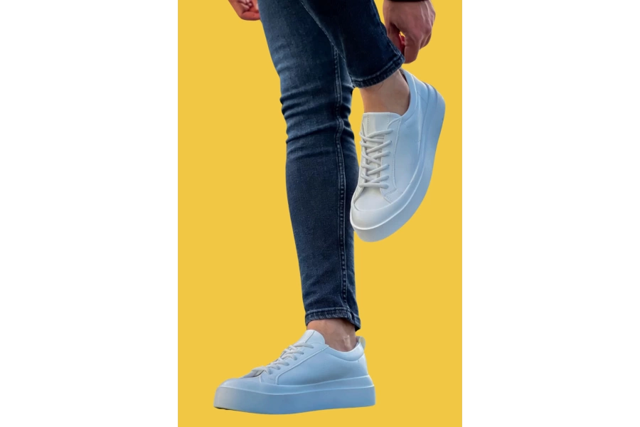 Shoecide Sbo500 Özel Termo Taban Beyaz Casual Erkek Ayakkabı