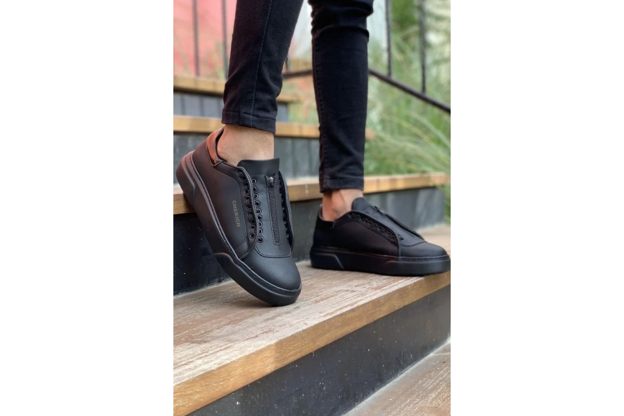 Shoecide Shch092 Gst Zip Style Erkek Ayakkabı Sıyah/rugan