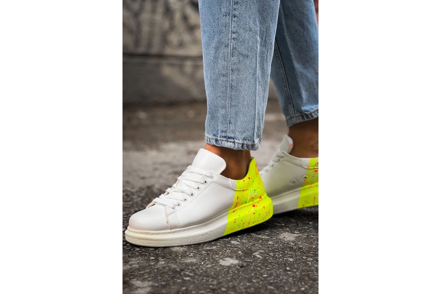 Shoecide Shch254 Cbt Pittura Erkek Ayakkabı 502 Neon Sarı Topuk Splush