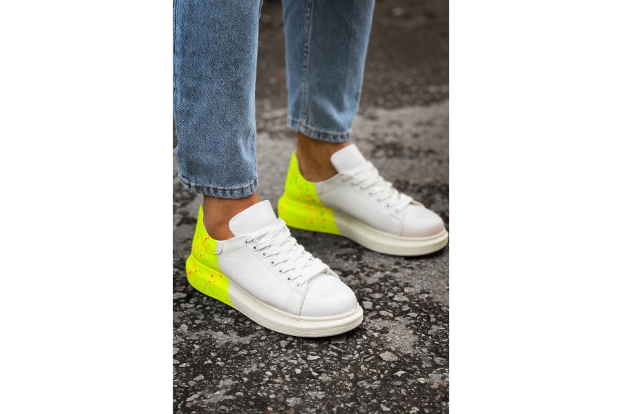 Shoecide Shch254 Cbt Pittura Erkek Ayakkabı 502 Neon Sarı Topuk Splush